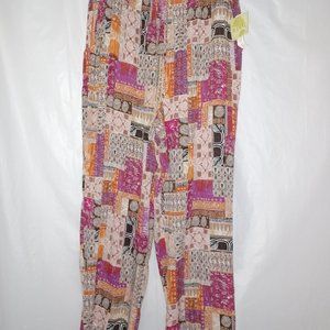 ISLANDER WOMEN'S BOHO PRINT SPRING CREPON GROUP PANTS